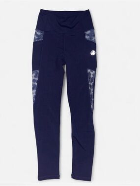 Body Glove Girls' Navy Leggings with Lace-Pattern Side Panels